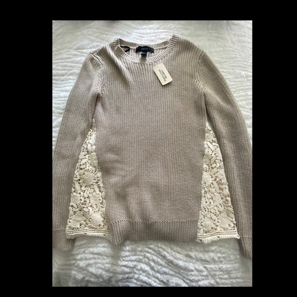 Forever 21 Sweaters - Cream sweater with lace sides